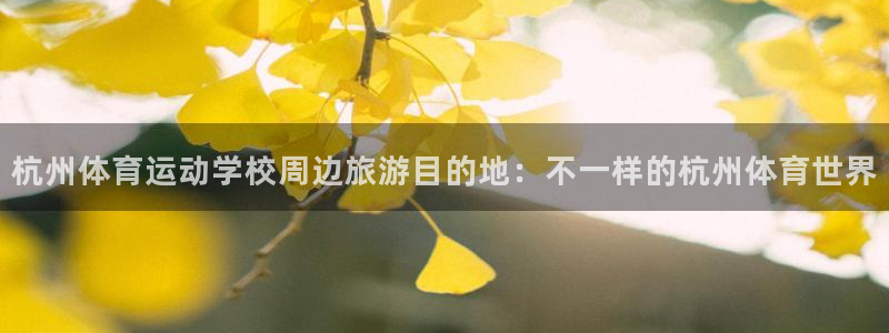 杭州体育运动学校周边旅游目的地：不一样的杭州体育世界